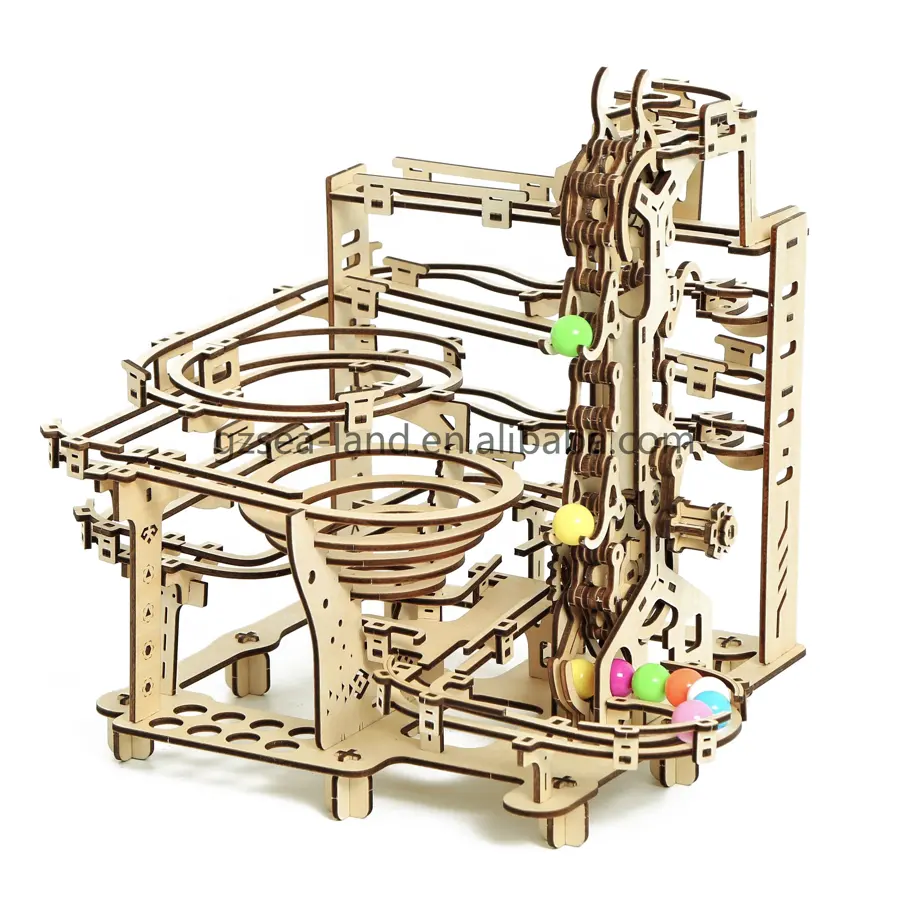 Adult 3D Wood Wooden Puzzles Marble Run Model Kit