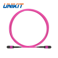 Cable de fibra óptica MPO MTP para maletero, MPO a MPO macho y hembra de 12 núcleos, OM4, 50/125um, tipo B, LSZH, venta al por mayor
