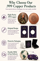 Pièce commémorative personnalisée de guerrier celtique en cuivre fin .999 de 1 oz, objet de collection fantastique