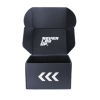 Boîte cadeau rigide en carton ondulé avec logo estampé or, revêtement UV, pelliculage mat, biodégradable et recyclable