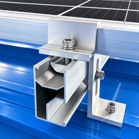 Support de fixation pour panneau solaire, ensemble de pinces de fixation intermédiaires, montage sur toit plat, finition aluminium naturel, directement de l'usine