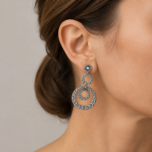 Orecchini Pendenti Lunghi a Forma di Otto Vintage per Donne, Gioielli Eleganti per Feste - Product Image 2
