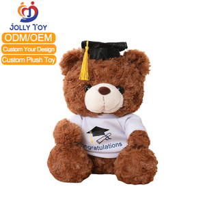 Ours en peluche personnalisé de haute qualité de 30 cm avec <span class=keywords><strong>chapeau</strong></span>, logo d'un collège personnalisé, animal en peluche pour cadeau de remise de diplôme - Product Image 3
