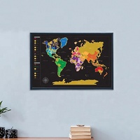 Póster de mapa de viaje raspable de lujo Regalo de cumpleaños educativo único para viajeros Impreso UV en papel Premium