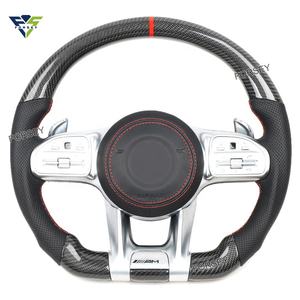 Pour Benz G Class GLA GLC GLE Custom Gloss <span class=keywords><strong>Volant</strong></span> en cuir perforé en fibre de carbone Mise à niveau vers <span class=keywords><strong>AMG</strong></span> - Product Image 1