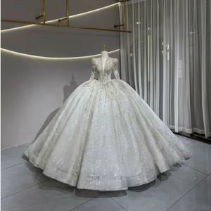 <span class=keywords><strong>Robe</strong></span> de mariée col V perlé paillettes <span class=keywords><strong>robe</strong></span> de bal <span class=keywords><strong>robe</strong></span> de cérémonie civile personnalisée Jfh10 - Product Image 4