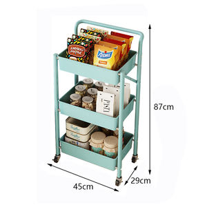 Metalen Opvouwbare Boekenplank Kar Vloer Staande Mobiele Wielen Opbergrek Slaapkamer Snack Keuken Opbergrek - Product Image 6