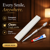 Brosse à dents jetable avec dentifrice pour hôtels, kit d'hygiène portable pour salle de bain d'hôtel, fournitures hôtelières personnalisées, kit de toilette format voyage