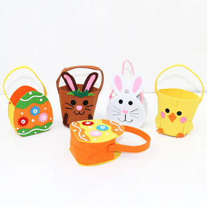Sacs fourre-tout en feutre en forme de lapin de Pâques, paniers de <span class=keywords><strong>rangement</strong></span> pour œufs de Pâques, bonbons, cadeaux, pour fournitures de fête et décoration - Product Image 1