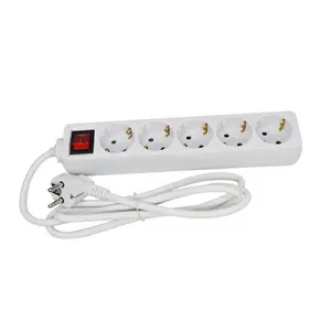 GS VDE certified 5way Germany power strip baby safe power outlets with double pole switch 16A 250V~