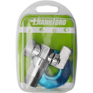 Válvula de bola Dianhydro para lavadora, conector de suministro de agua de 1/2x3/4 pulgadas - Product Image 1