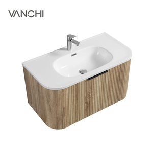 Vanchi Design Contreplaqué MDF <span class=keywords><strong>Salle</strong></span> <span class=keywords><strong>De</strong></span> Bains Évier En Céramique Petite Vanité Étanche <span class=keywords><strong>Salle</strong></span> <span class=keywords><strong>De</strong></span> Bains Lavabo Armoire - Product Image 3