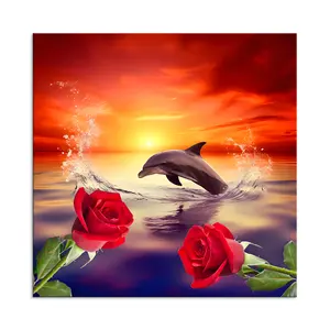 DIY 5D Photo To Custom Diamond Painting By Numbers flower dolphin Diamond Painting Art Relaxing Style For Fun