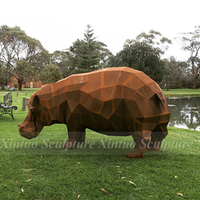 Sculpture d'animal en acier corten moderne de haute qualité, taille réelle, gravée et sculptée, Feng Shui, pour jardin