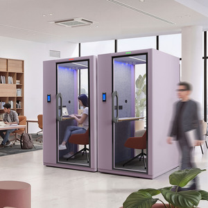 Cabine <span class=keywords><strong>de</strong></span> réunion mobile pour <span class=keywords><strong>2</strong></span> personnes, cabine <span class=keywords><strong>de</strong></span> <span class=keywords><strong>travail</strong></span> insonorisée pour la maison, cabine d'étude à faible bruit avec éclairage LED, cabine acoustique - Product Image 4