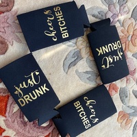 Gouden print neopreen blikjeskoeler voor feesten, bruiloften & festivals, slanke blikjeskoeler, drankenhouder, bierkoelertas