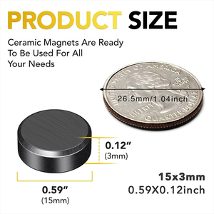 Imanes Cerámicos Resistentes de 0.6x0.12 Pulgadas con Adhesivo para Manualidades, Refrigerador, Pizarra Blanca - Product Image 4