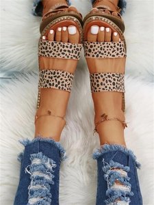 Pantoufles léopard pour femmes adultes, grande taille, légères, plates, à enfiler, chaussures décontractées très tendance, semelle en caoutchouc antidérapante - Product Image 3