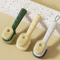 Brosse à linge multifonctionnelle DS2997, brosse à chaussures à poils doux, brosse à nettoyer les chaussures avec distributeur de savon, brosse à chaussures en daim