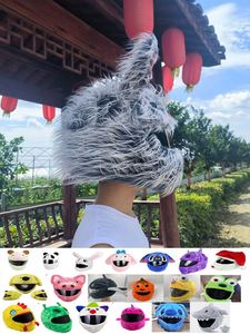 Housse de <span class=keywords><strong>casque</strong></span> intégral en peluche Crazy Bunny Evil Rabbit Street Style Personnalité Cartoon, nouveau matériau ABS, pour tous les casques de moto - Product Image 4