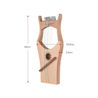 Lyre à cordes Walter.t à 10 cordes en bois, cordes en nylon, dessus en épicéa, fond en bois de caoutchouc, instrument à cordes avec sac de transport WH02