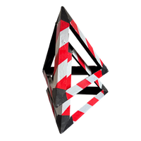 Cône de signalisation triangulaire en fer / Grand cône de signalisation avec panneau d'avertissement, robuste, 50 cm, pour chantier extérieur