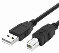 Cable de Datos USB Tipo A Macho a B Macho 2.0 Azul y Negro, Cable de Impresora USB 2.0 AM a BM para Impresora y Escáner