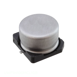 Distribuidor Autorizado de Condensadores SMD UWP1H100MCL1GB de 10 uF, Aluminio, 10UF, 20%, 50V, Montaje en Superficie - Product Image 1