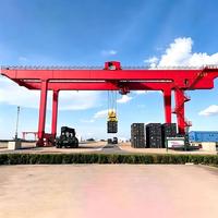 Grue portique conteneurisée à double poutre 45T certifiée CE, type RMG, montée sur rail pour système de manutention de grands conteneurs en entrepôt