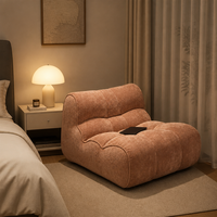 Canapé moderne en chenille Caterpillar, fauteuil de salon côtelé en mousse haute densité, canapé de sol compressé et roulé pour gagner de la place