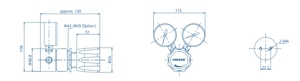 Régulateur auto-ventilant haute pression SS316L, type piston, monophasé, pour hélium, propane, acétylène, gaz naturel - Product Image 2