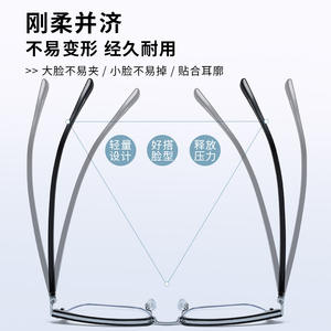 31137 กรอบแว่นตาทรงสี่เหลี่ยมครึ่งกรอบสำหรับผู้ชาย เลนส์โลหะ PC ป้องกันรังสียูวีอเนกประสงค์สำหรับการมองเห็นระยะไกลและระยะใกล้ - Product Image 5