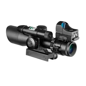 Cannocchiale 2.5-10x40 in Lega di Alluminio con Laser Verde Illuminato e Mini Punto Rosso, <span class=keywords><strong>Lenti</strong></span> Multistrato, Antiurto - Product Image 4