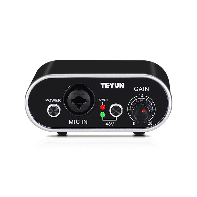 TEYUN Q-3 28dB Plastic Microphone Amplifier Stage Mic Preamp with Low Noise & 48V Gain