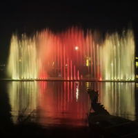 Edelstahl-Wahrzeichenbrunnen mit DMX512 RGB LED Farbwechsel-Strahlenshow für Kulturerbe-Platzprojekte