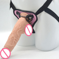 FAAK-pene grueso de juguete sexual para hombre, juguete sexual de 19cm con correa para cinturón, consolador con cinturón