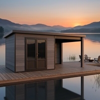 Caseta de Jardín Moderna Serie D de Fácil Instalación, Fabricada en Madera WPC y Acero, para Exteriores, con Vidrio Resistente a Impactos
