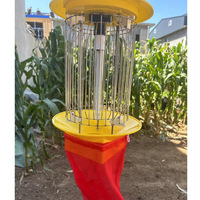 Lampe Solaire Anti-Insectes Extérieure, Piège à Vibrations LED pour le Contrôle des Ravageurs Agricoles en Verger, Lampe à Choc Électrique Anti-Moustiques