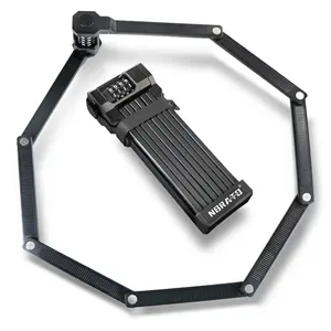 120cm aleación de acero de alta seguridad para motocicleta, soporte con llave de alta resistencia, protección plegable, bloqueo de cadena de bicicleta antirrobo