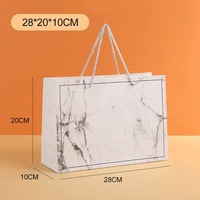 Sac cadeau en papier marbré blanc personnalisé avec logo, MOQ 100 pièces, pour exposition et promotion des petites entreprises