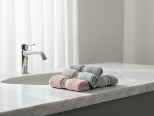 Set di asciugamani da bagno in cotone 70x140 cm a righe, colori misti, tessuto rettangolare per adulti - Product Image 2