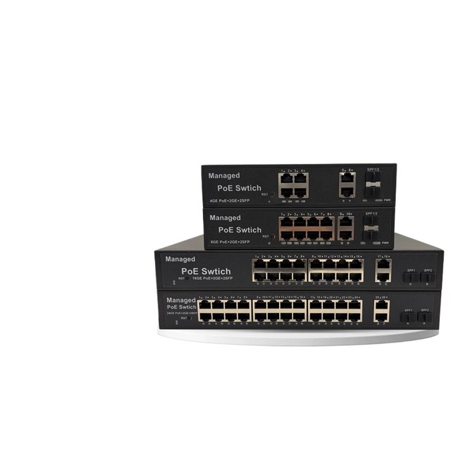 Full Gigabit Light Network Management PoE Switch With 4681012 PortsSFP Optical PortsSupports WEB Management PoE