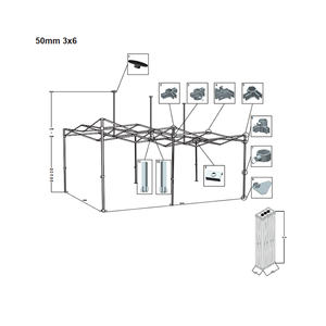 3x6 m तत्काल आसान सेट अप तह चंदवा तम्बू आउटडोर पॉपअप <span class=keywords><strong>gazebo</strong></span> मार्की तम्बू 10x20 फुट बाहरी घटनाओं के लिए प्रदर्शनी बिक्री - Product Image 5