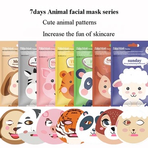 Erinde - Paquete de 7 Mascarillas Faciales de <span class=keywords><strong>Gel</strong></span> con Personajes de Animales, Ácido Hialurónico para Todo Tipo de Piel - Mascarillas de Spa, Recuerdos para Fiestas de Cumpleaños, Pijamadas - Product Image 2