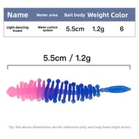 Leurre souple artificiel de sport type queue d'aiguille 55cm 12g, leurre ver léger/dansant, ver à vis sans fin, leurre souple bionique en forme de verme pour la pêche