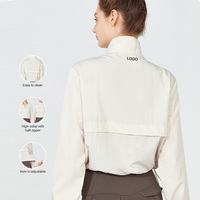 YC261Women col montant mode demi fermeture éclair Crop Slim Fit lâche séchage rapide mode évacuation de la sueur entraînement en plein air veste de course