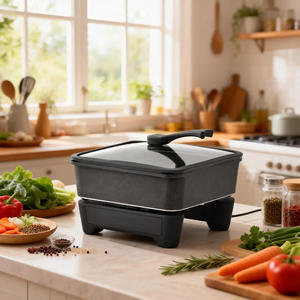 Energiesparender Elektrischer Tiefkochtopf mit Abnehmbarem Boden Schnelle Gleichmäßige Erwärmung Multifunktional zum Braten und Backen Haushalts-Hotpot - Product Image 1