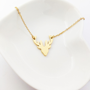 Vendita calda cina all'ingrosso Designer gioielli in acciaio inox cervo pendente corna di moda collana gioielli - Product Image 5