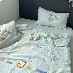 <span class=keywords><strong>Limeng</strong></span> ชุดผ้านวมลายการ์ตูนน่ารักสำหรับฤดูร้อน, ชุดผ้าห่มผ้าฝ้ายซักสี่ชิ้นเครื่องปรับอากาศไอศครีมเย็นมัทฉะแรงบันดาลใจ - Product Image 2