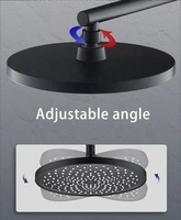 Salle de bain Laiton Mat Noir Finition 3 Voies Exposées Thermostatique Affichage Numérique Bain et Douche Mitigeur Robinet Salle de Bain Brauseset